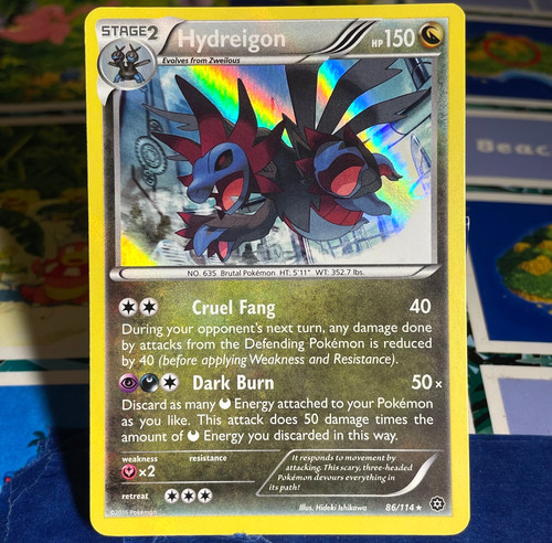 Hydreigon 86/114 Holo Rare Steam Siege Pokemon Near Mint