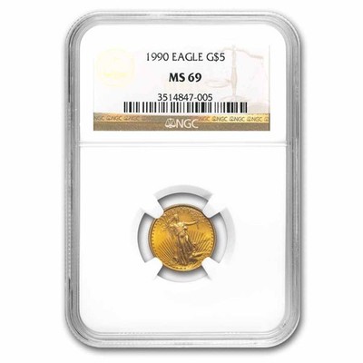 1990 1/10 oz American Gold Eagle MS-69 NGC | eBay