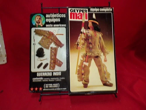 NEW Vintage 1975 Spanish G. I. Joe Geyper Man Native American Indian Set  (2)