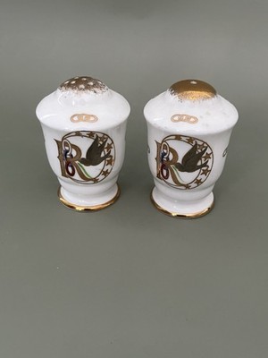 Vintage Royal Stafford Bone China Made in England REBEKAH Lodge Shakers