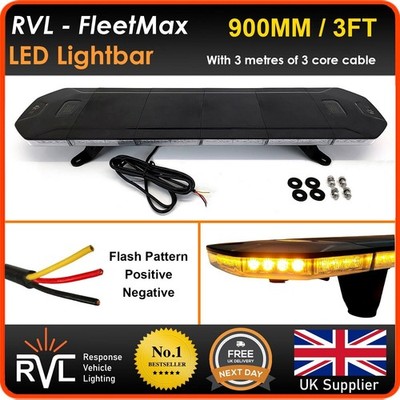 900 mm LED Lightbar Slimline Recovery Beacon Lights Amber Flash 3 Fuß 35'' 90 cm