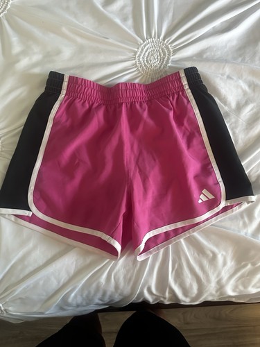 Adidas Girls’ Pink and Black Athletic Shorts - Size L (14 - Picture 2 of 6