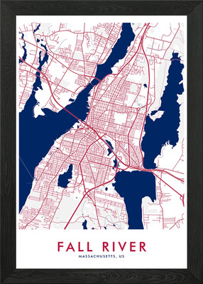 Fall River, Massachusetts Framed Wall Art Poster Canvas Print Picture