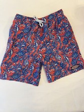 Vineyard Vines Boys Red White Blue Seahorse Swim Trunks Size L