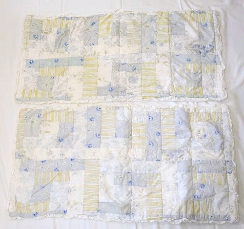 VTG Simply Shabby Chic Rachel Ashwell Blue British Rose Standard Pillow Shams 2