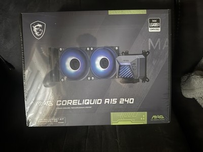 MSI MAG Coreliquid A15 240mm  Liquid Cooler Black- AIO ARGB NIB