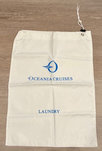 Oceania Cruises Collectible White Drawstring Travel Laundry Bag Wash Pouch 16x20