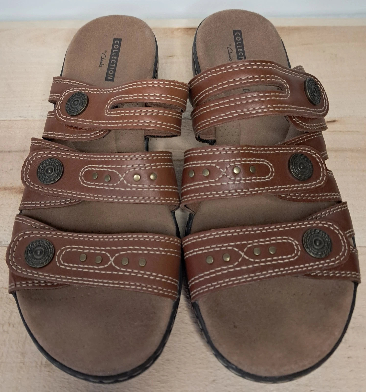 Sandali Clarks Collection donna 8 Leisa Cacti Q cinturino pelle marrone slide boho