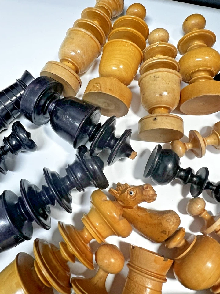 Ancien Pions de Jeu d'Échec incomplet (Pour le détails et les dimensions photos) - Photo 3/4