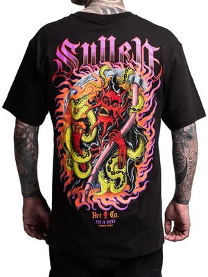 Sullen Men's Red Reaper Short Sleeve Standard T-shirt Tattoo Art Colorful Tee