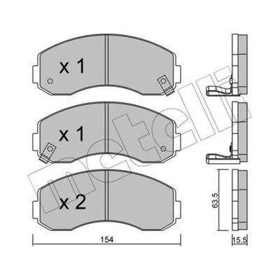 METELLI Bremsbeläge vorne für Asia Motors Hi-Topic AM 725 KIA K2500 K2900