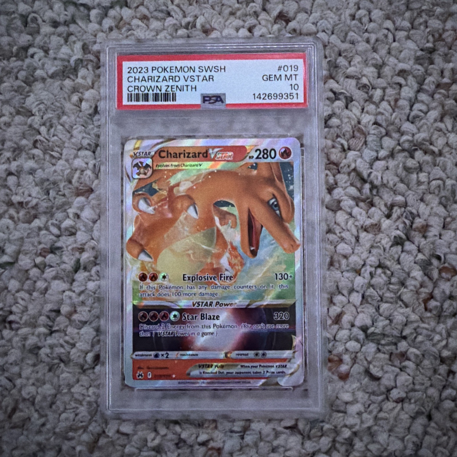 Pokemon TCG Charizard VSTAR 019/159 Crown Zenith PSA 10 GEM MT Holo Rare EN Card
