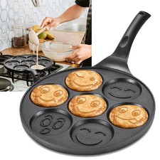 7 Holes Pancake Pan Non-stick Griddle Breakfast Egg Pancake Maker Frying Pan NEW