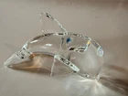 Mint Signed Steuben 11 3/4" Large Crystal Glass Dolphin Porpoise Fish Sculpture
