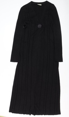 Wallis Damen Strickjacke schwarz gerippt Langarm V-Ausschnitt M