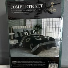 King Size Duvet Cover, 1 Fitted Sheet, 2 Pillow Cases, Luxury Complete Set