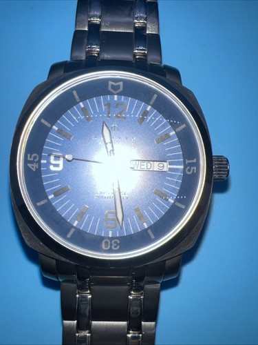 Nautis Stealth Men's Watch 45mm Swiss Movement Blue Stainless Needs New Battery - Picture 7 of 8