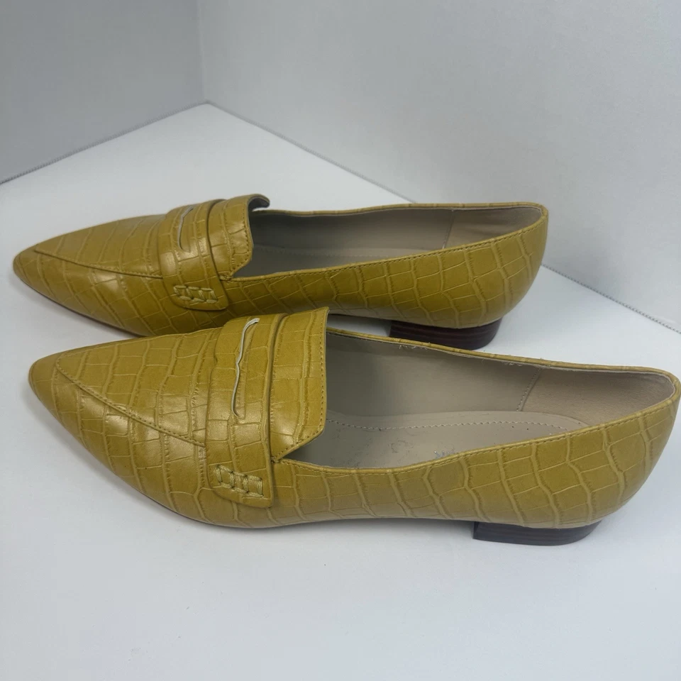 Marc Fisher Mujer Amarillo Serpiente Estilo Almendra Imitación Cuero Punta S 9m Foto 2 de 4