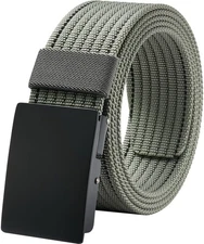 Mens Web Belt, Metal Buckle Casual Belt Easy-Dry Nylon Belt Strap for Work Sp...