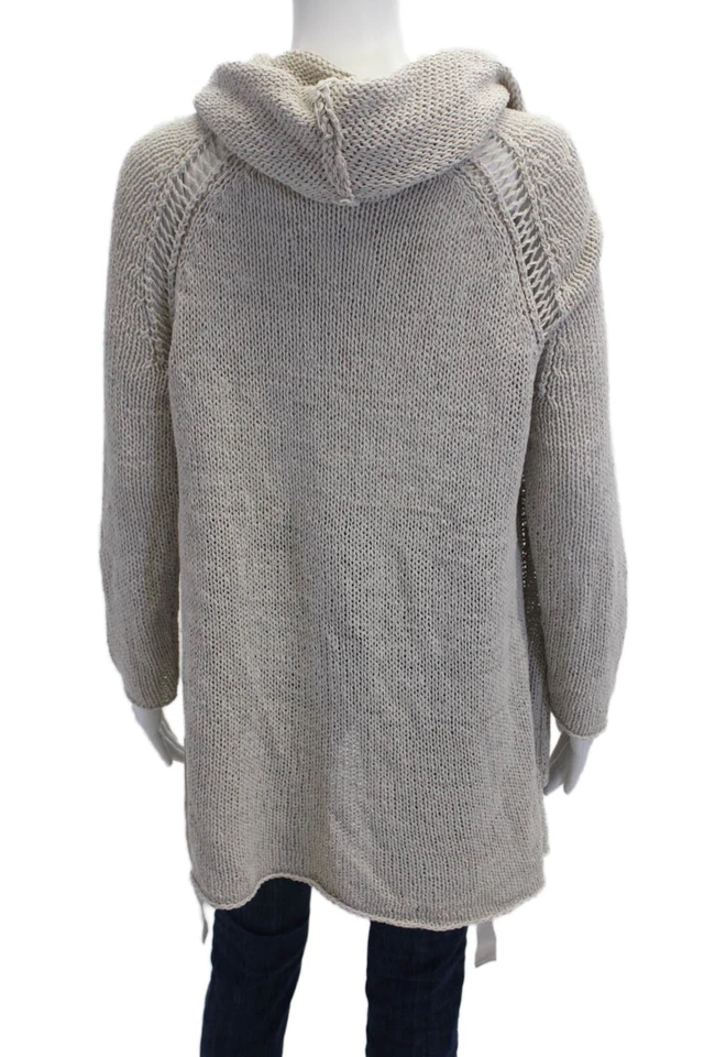 Cárdigan suéter Inhabit para mujer beige mezcla de algodón cordón talla S Foto 3 de 4