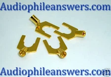 DH Labs SP-14 Gold Plated Pure Copper Spade Connectors DIY 14-16 AWG Set of 4 