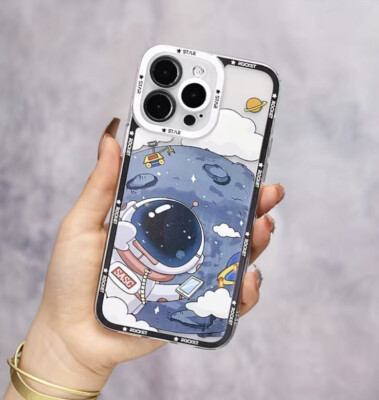 Silikon Case für iPhone 14 Pro Astronaut Galaxie