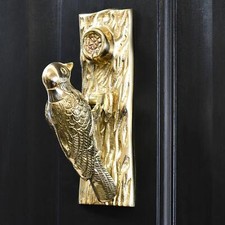 Polished Brass Woodpecker Door Knocker