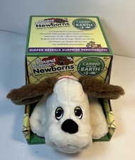 Pound Puppies Cream Color with Fluffy Brown Ears Newborn Puppy 7" Plush