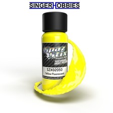 SPAZ STIX SZX02050 Yellow Fluorescent Airbrush Ready Paint, 2oz Bottle