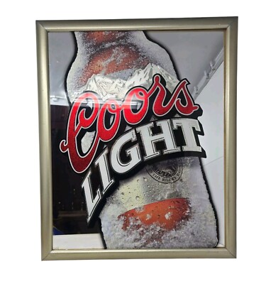 Vintage Coors Light Mirror Sign Embossed Rare 23x19 READ 