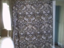Image of william morris strawberry thief brown/cream king duvet cover