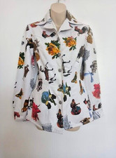 Jeans De Christian Lacroix Vintage 90s Denim Jacket Size I 42 - 8 10 Uk