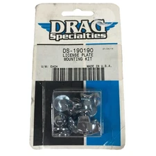 Drag Specialties Chrome 4 Pack Acorn License Plate Nut Set for Harley Davidson