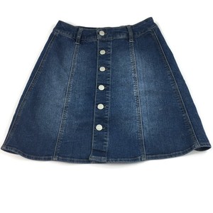 saia jeans botoes frontais