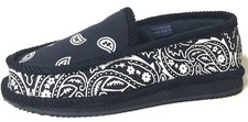 Trooper America Navy Blue Bandana Canvas Corduroy Slippers House Shoes