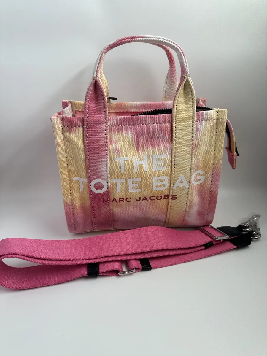 Marc Jacobs THE Tye Dyed Mini Traveler’s Tote Bag Pink & Yellow, Crossbody  Strap