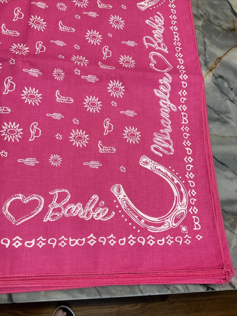 Wrangler Barbie Pink Bandana Print Trucker Hat Cap Adjustable Barbie Pink & White Wrangler Bandana Horseshoe Boots Hat  main image 3