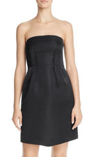 Theory Strapless Mini Clubwear Satin Dress Black 2 (XS) NWT $395