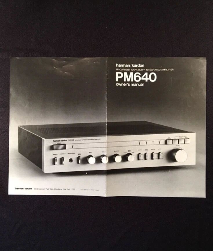 Amplificador Integrado Harman Kardon PM640 "Original" Manual del Propietario Grande Brillante  Foto 2 de 4