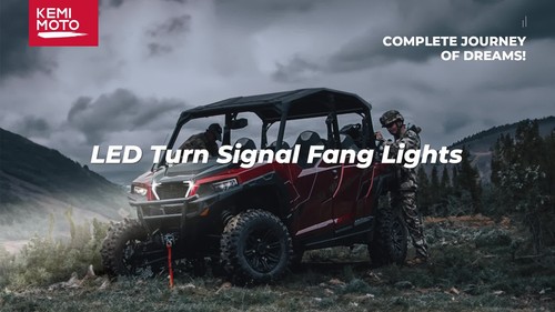 2x Front Fang Accent Light Turn Signal For Polaris General XP 1000 2016-2025 - Video 1 of 1