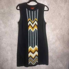 Missoni X Target Womens Sweater Dress Size Medium Black Zigzag Stripe Sleeveless