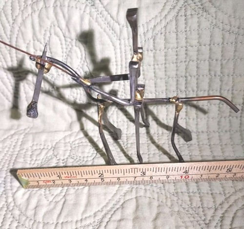 (2) Metal Art Sculpture Figure Skier Nuts Bolts Rods Washers Horse Lasso Welded - Picture 13 of 22