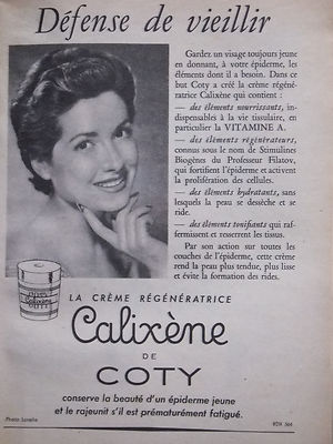 PRESSEWERBUNG 1954 CALIXÈME DE COTY REGENERIERENDE CREME - ADVERTISING