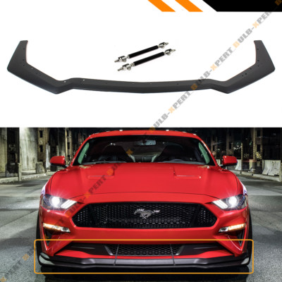 FOR 18-2023 MUSTANG GT PERFORMANCE STYLE ADD-ON FRONT BUMPER LIP SPLITTER + ROD