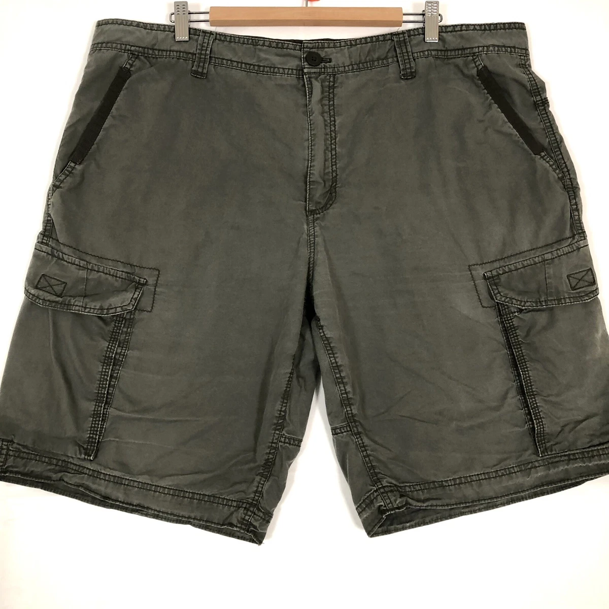 Faded Glory Mens Cargo Shorts Size 42 Flat Front Drawstring Waist