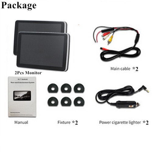 2Pcs 10.1" Android WiFi Bluetooth Car Headrest Display Monitor Rear Seat Tablet - Foto 6 di 12