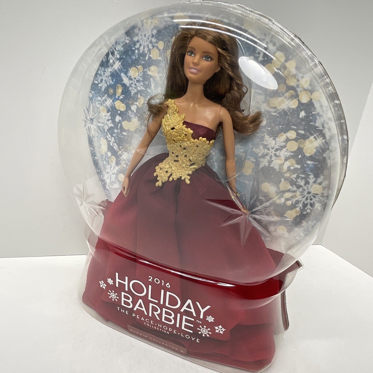 HOLIDAY BARBIE Brunette Doll Peace Hope Love Collection #DRD25