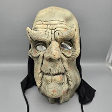 Vintage 1995 Halloween Paper Magic Hooded Spooky Monster Mask with Hologram Eyes