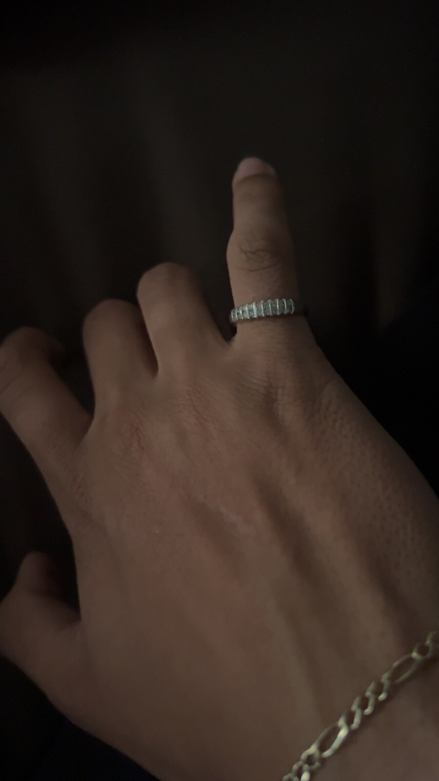 14k Solid White Gold Ring - image 4