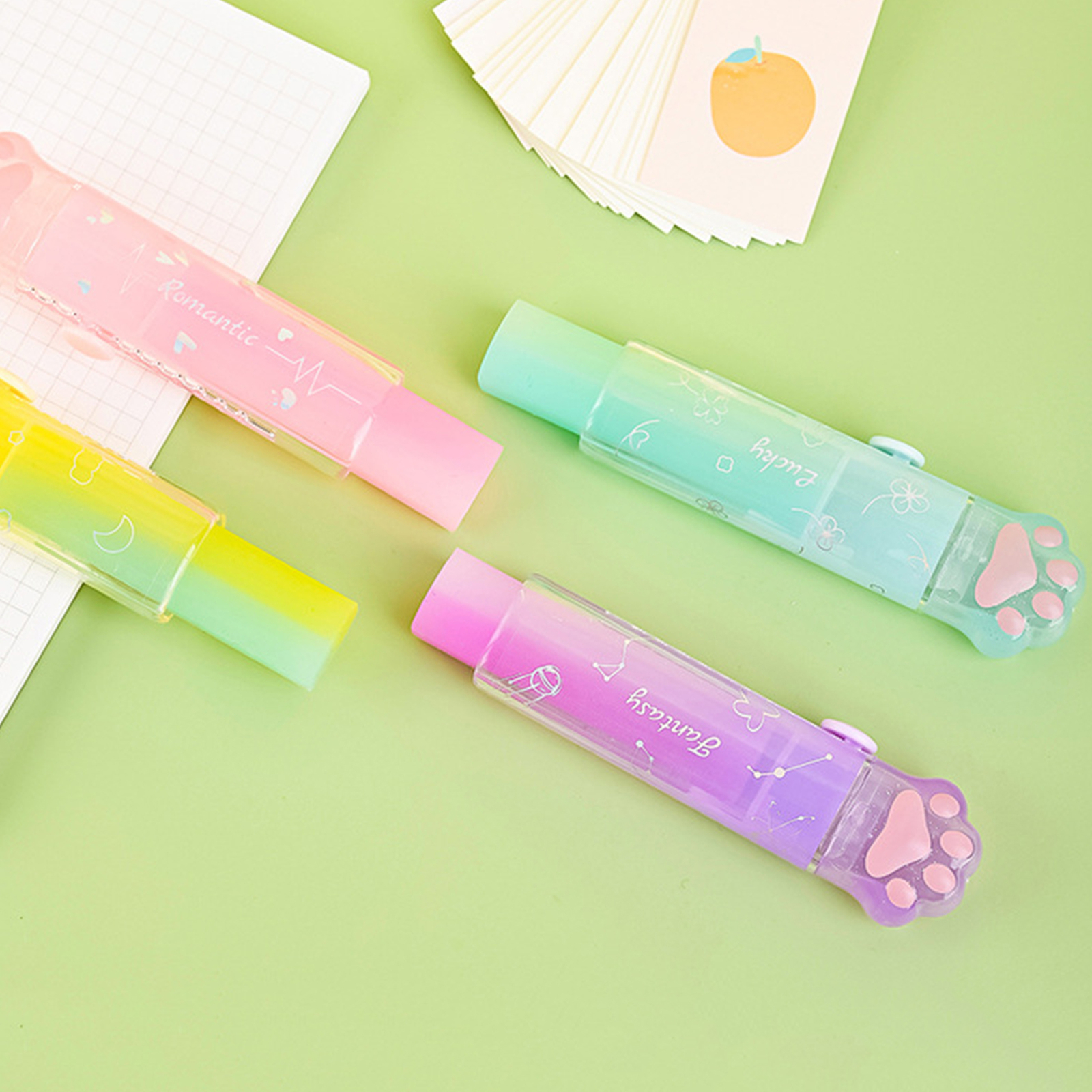 Pencil Eraser Push-pull Design Easy Erasing Cat Claws Shape Eraser ...